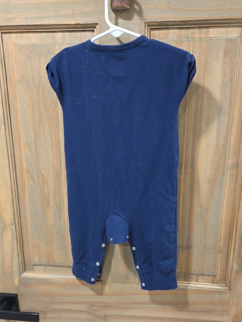 **BUNDLE & SAVE** Cat & Jack Navy Short-Sleeve Romper with Green Tie Graphic